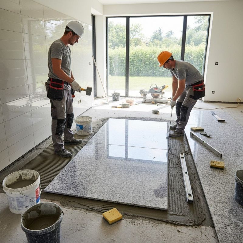 White Marble Tile Installation in Kansas City, KS